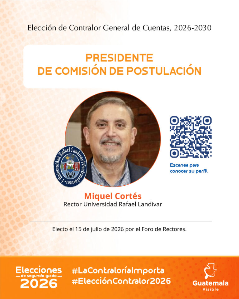 Presidente comision de postulacion contralor 2026-2030, Miquel Cortes, Universidad Rafael Landivar